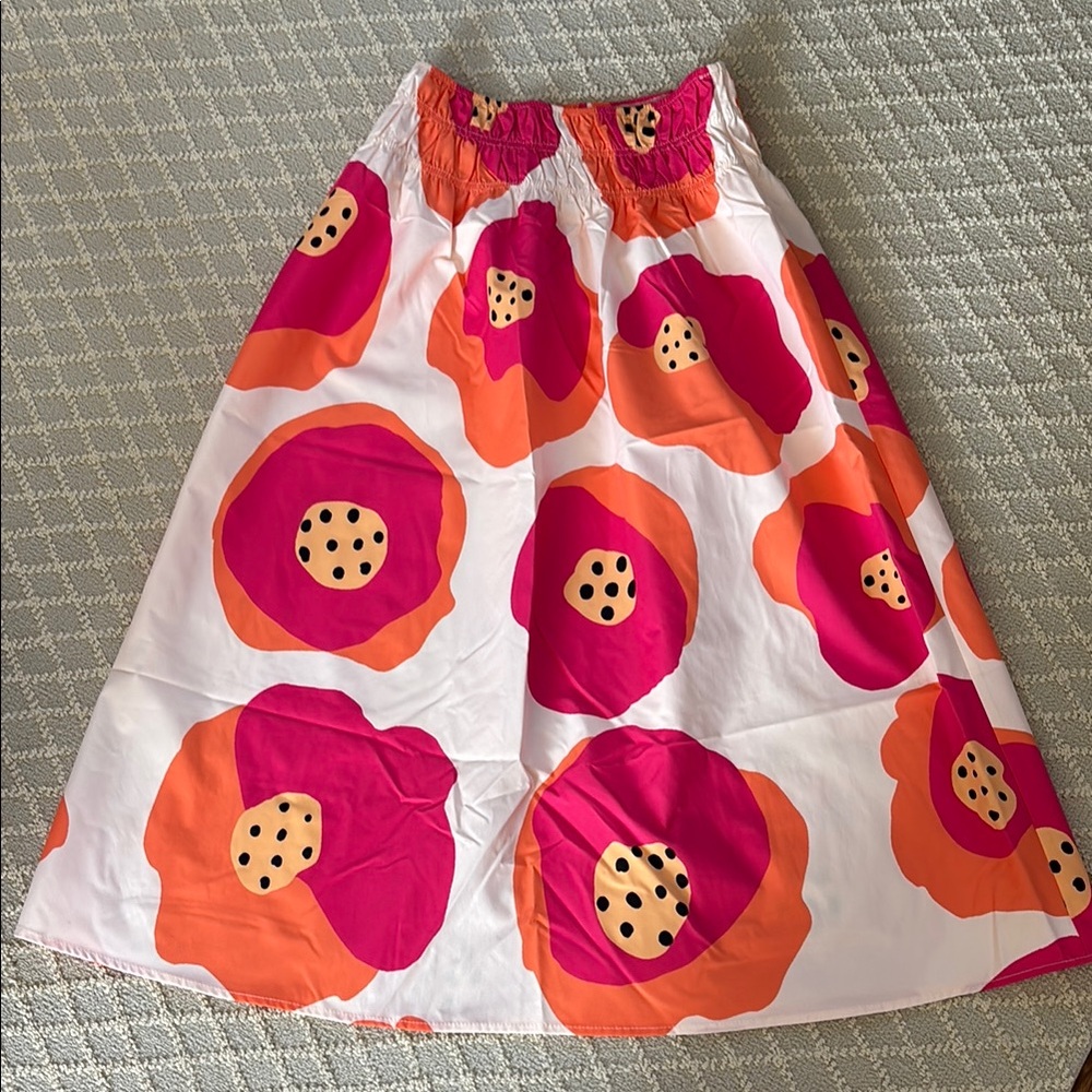 NWT SHEIN Floral Print Skirt in Pink and Orange NWT